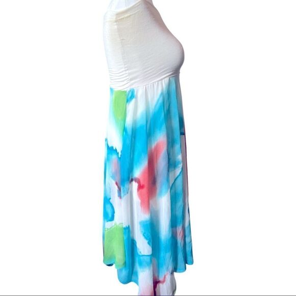 Flowy Summer Strapless Crop Top Dress - Picture 2 of 4